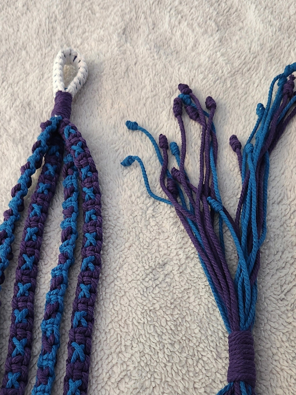 NEW! Handmade Blue and Purple Macrame Plant Hanger 40"